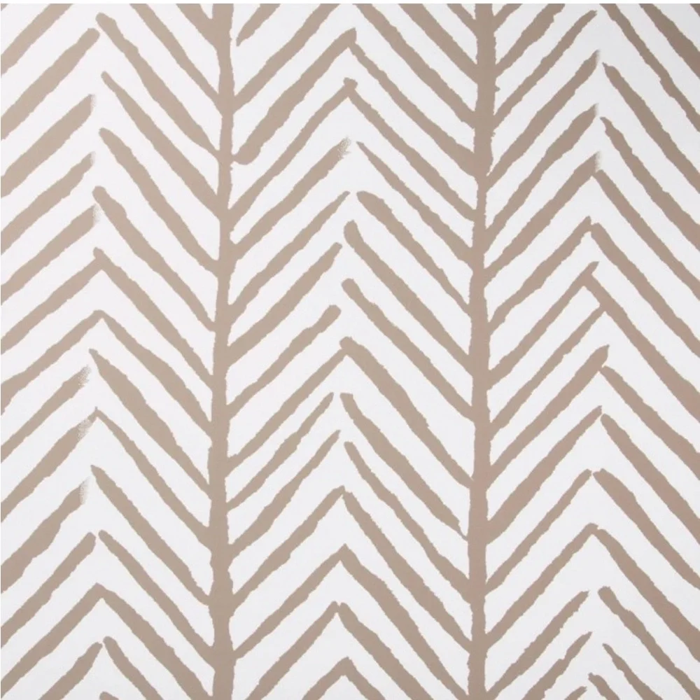 Neutral Taupe Chevron Wallpaper Roll - Home Wall Decor